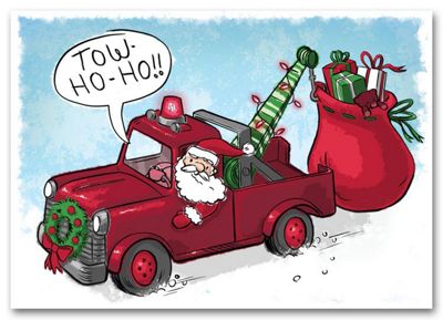 Tow-Ho-Ho Automotive Holiday Card - Office and Business Supplies Online - Ipayo.com