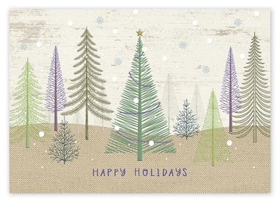 Pastel Pines Holiday Cards