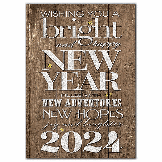 Rustic New Year Holiday Cards