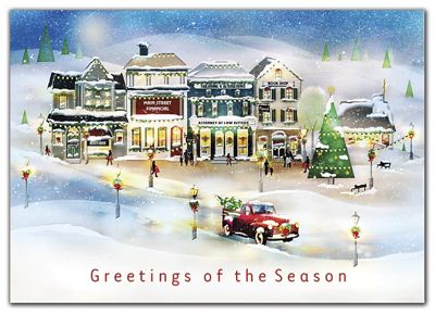 Vintage Village Holiday Cards