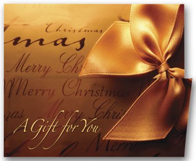 7 7/8 x 5 5/8 Gift Wrapped Holiday Coupon Cards