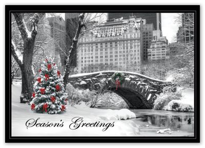 7 7/8 x 5 5/8 City Snow Day Holiday Cards