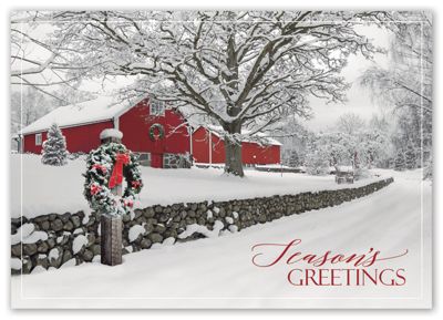 7 7/8 x 5 5/8 Rustic Ranch Holiday Cards