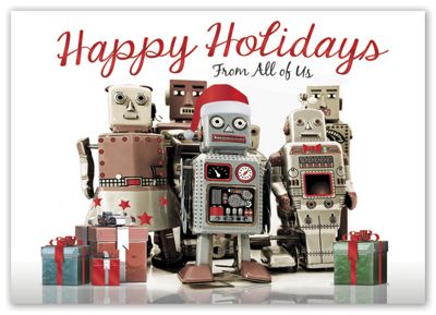 7 7/8 x 5 5/8 Robo Squad Holiday Cards
