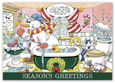 7 7/8 x 5 5/8 Happy Plumbing!  Holiday Cards