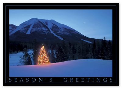 Mountain Glow Holiday Card - Office and Business Supplies Online - Ipayo.com