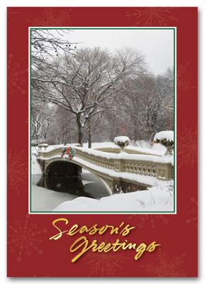 Snowy Bridge Holiday Postcard - Office and Business Supplies Online - Ipayo.com