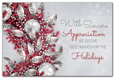 Lustrous Appreciation Holiday Postcards