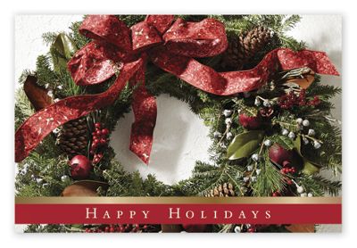 6 x 4 Dappled Wreath Holiday Postcards