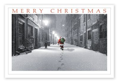 6 x 4 On His Way Christmas Postcards