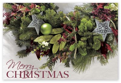 6 x 4 Merry Greenery Christmas Postcards