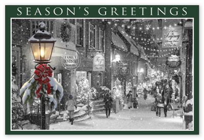 6 x 4 Main Street Glow Holiday Postcards
