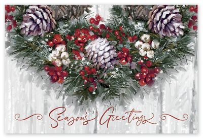 Winter Wreath Holiday Postcards