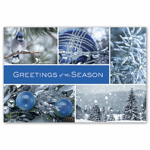 Icy Blue Wonder Holiday Postcards