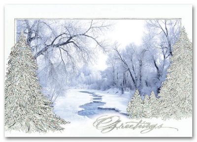 Woodland Stream Business Christmas Card - Office and Business Supplies Online - Ipayo.com