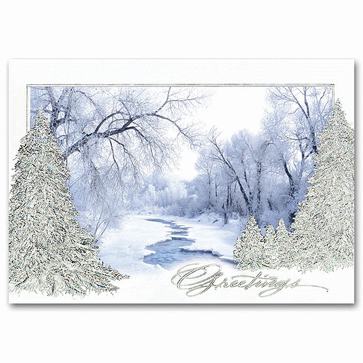 Woodland Stream Business Christmas Card - Office and Business Supplies Online - Ipayo.com