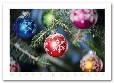 Colorful Ornaments Holiday Card - Office and Business Supplies Online - Ipayo.com