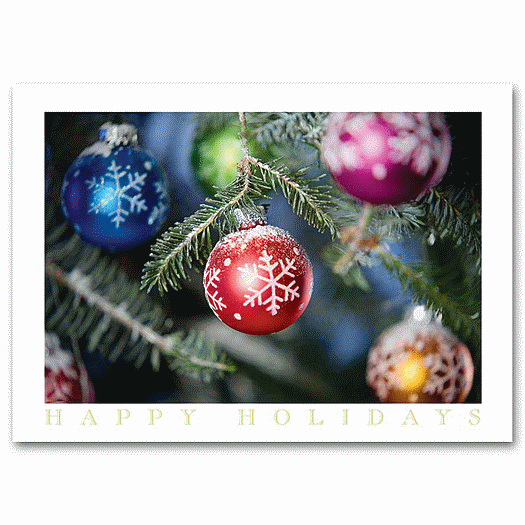 Colorful Ornaments Holiday Card - Office and Business Supplies Online - Ipayo.com