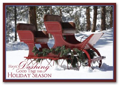 Antique Sleigh Holiday Card - Office and Business Supplies Online - Ipayo.com
