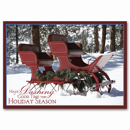 Antique Sleigh Holiday Card - Office and Business Supplies Online - Ipayo.com