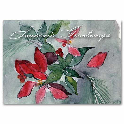 Seasonal Flora Holiday Card - Office and Business Supplies Online - Ipayo.com