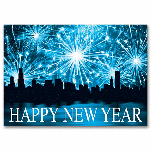 Night Lights New Years Card - Office and Business Supplies Online - Ipayo.com
