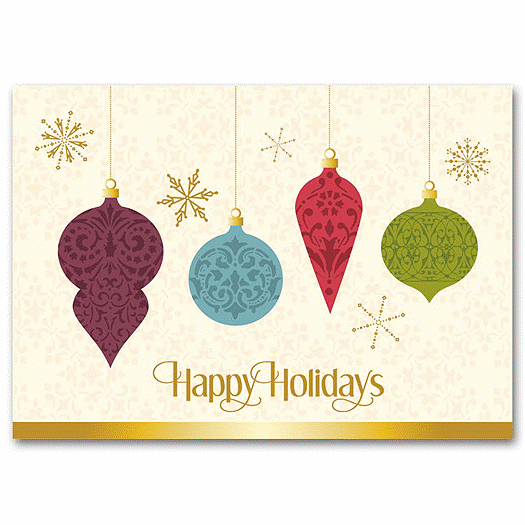 Ornamental Glow Holiday Card - Office and Business Supplies Online - Ipayo.com