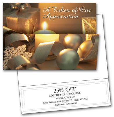 7 7/8 x 5 5/8 Holiday Token Coupon Cards