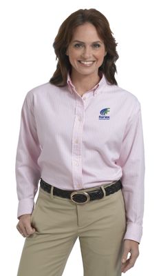 Ladies Long Sleeve Fine Tailored Stripe Oxford - Office and Business Supplies Online - Ipayo.com