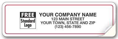 White Red Border Advertising Label 3 1/4 X 1