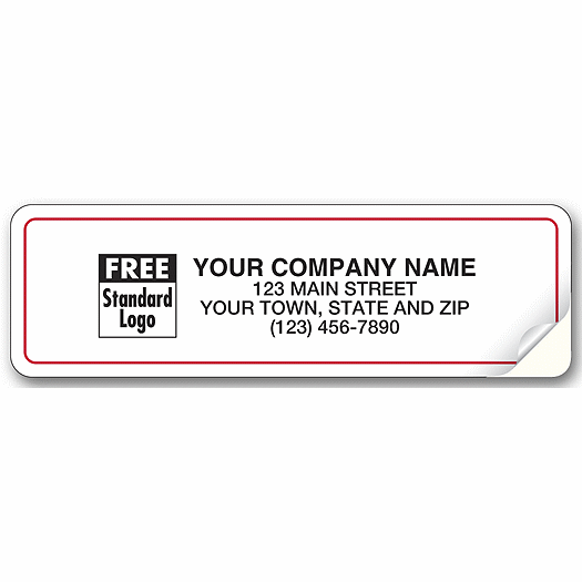 White Red Border Advertising Label 3 1/4 X 1 - Office and Business Supplies Online - Ipayo.com