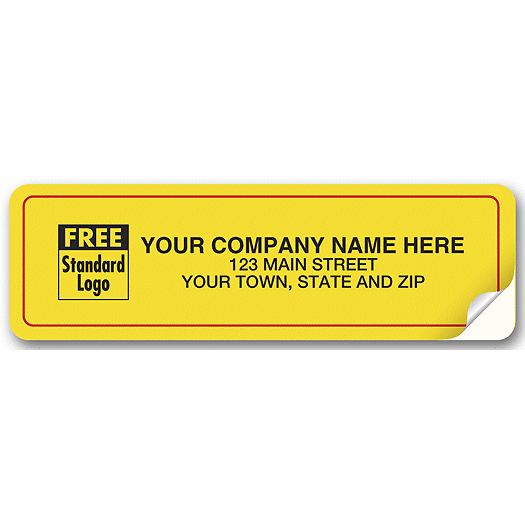 Yellow Gloss Adv Label Red Border 3 1/4 X 1 - Office and Business Supplies Online - Ipayo.com