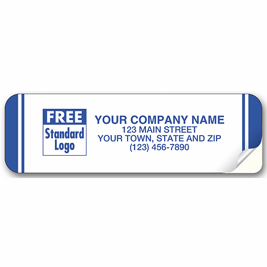 Advertising Labels, Roll, High Gloss Paper, White with Blue - Office and Business Supplies Online - Ipayo.com