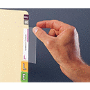 Extend the life of your typed name labels! Transparent self-adhesive mylar tabs fit over top of file labels to prevent smears, tears and peeling. Quantity: 500 self-adhesive label protectors per package.
