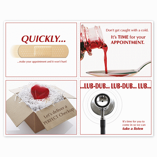 Medical Reminder Card, Cough, Syrup & Bandage Laser Postcard - Office and Business Supplies Online - Ipayo.com