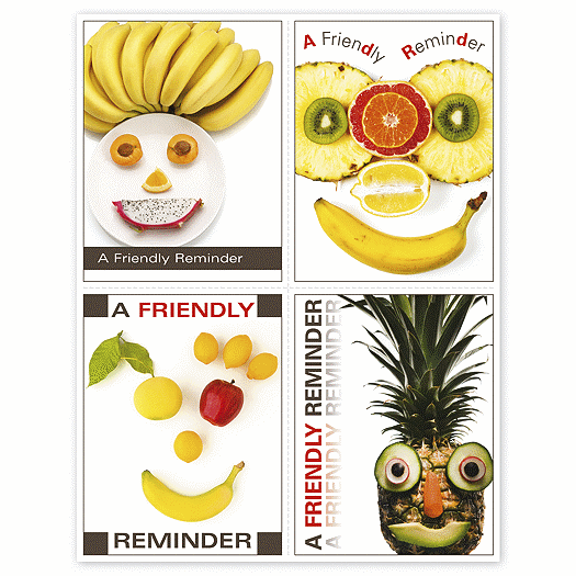 Health Care Reminder Card, Fruit Face Laser Postcard - Office and Business Supplies Online - Ipayo.com