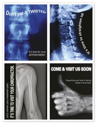 Chiropractic Reminder Card, Xray Laser Postcard