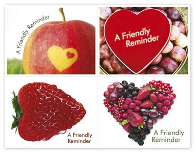 Healthcare Reminder Card, Heart Fruit Laser Postcard