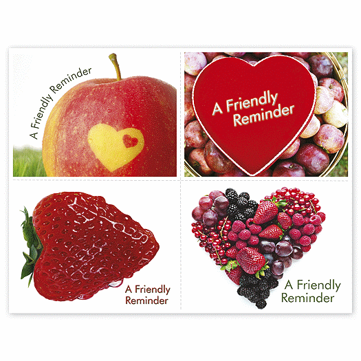 Healthcare Reminder Card, Heart Fruit Laser Postcard