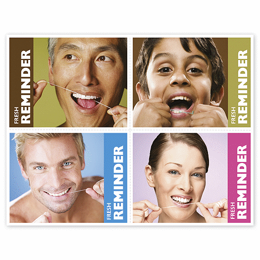Dental Reminder Card, Floss  Fresh Reminder  Laser Postcard
