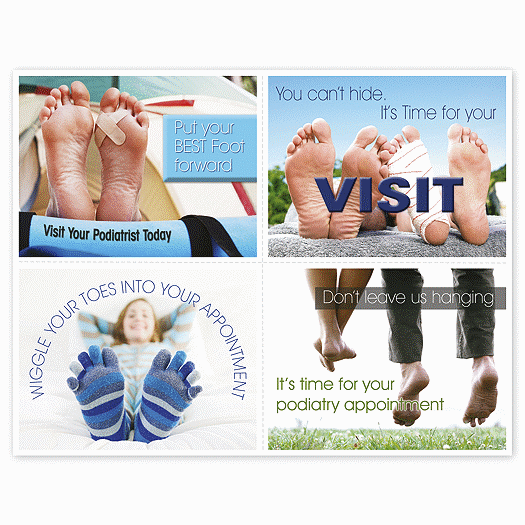 Podiatry Reminder Card,  Wiggle Your Toes  Laser Postcard - Office and Business Supplies Online - Ipayo.com