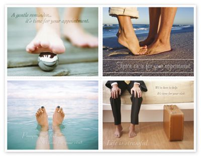 Podiatry Reminder Card,  Tiptoe  Laser Postcard - Office and Business Supplies Online - Ipayo.com