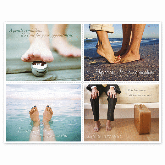 Podiatry Reminder Card,  Tiptoe  Laser Postcard - Office and Business Supplies Online - Ipayo.com