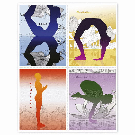 Healthcare Reminder Card, Zen Yoga Poses Laser Postcard - Office and Business Supplies Online - Ipayo.com