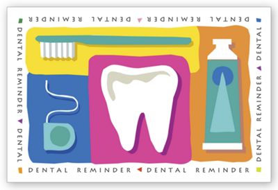 4 1/4  X 5 1/2 Dental Laser Postcards, Dental Reminder