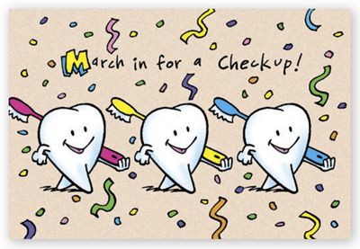 Dental Laser Postcards, March in for a Check-up - Office and Business Supplies Online - Ipayo.com