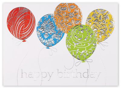 Designer Balloons Happy Birthday Cards