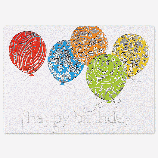 Designer Balloons Happy Birthday Cards
