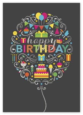 Birthday Elements Greeting Cards