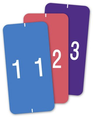 1 X 2 End Tab Numeric Labels